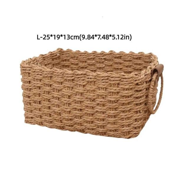 Woven Storage Basket Handmade Mti-functional Paper Rope Basket Simple Decorative Snacks Storage Containers OffJ260508