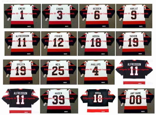 Vintage CCM DANIEL ALFREDSSON Senators Hockey Jersey RAY EMERY MARIAN HOSSA JASON SPEZZA MIKE FISHER ALEXEI YASHIN CHRIS PH