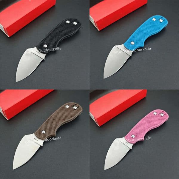 Mini Pocket Folding Knife N690CO Satin Plain Blade Lightweight FRN Handles Slipjoint Design Compact EDC Tool for Outdoor Tactical Hunting Everyday Carry 3300
