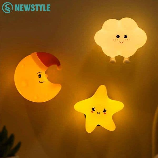 Novelty LED Star Cloud Silicone Night Light Nursery Sleeping Wall Rechargable Beside Lamp For Baby Bedroom Decor S260507