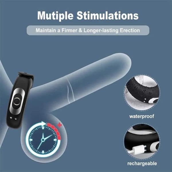 2026 New Male Charging Rings Vibrations Delay Ejaculation Dailynight adult toys Waterproof Cock Ring Penis Flexible Size Adjustment Sex Toys 007