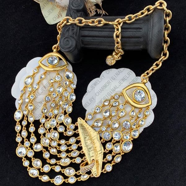 necklaces designer necklace women Multi Layer Diamond Necklaces Eye Lip Pendant Luxury Jewlery Designer Women Artistic Surreal Statement High End Free Shipping