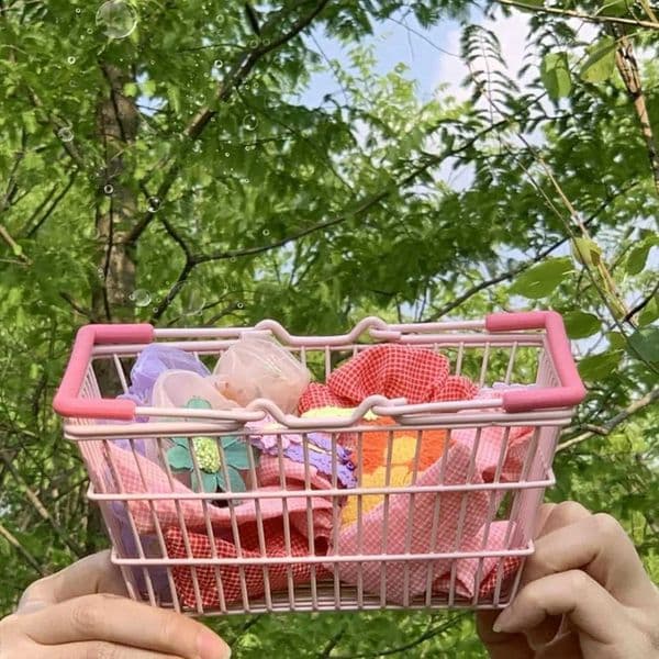 Mini Storage Basket Desktop Finishing Jewelry Storage For Girl Dormitory Desktop Organization Container Baskets 1pcJ260508