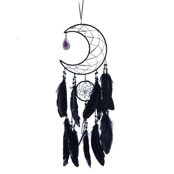 Moon Dream Catcher Feather Wind Chimes Hand-woven Wall Dreamcatcher Bedroom Hanging Birthday Festival Gifts Home Decoration 26H0508