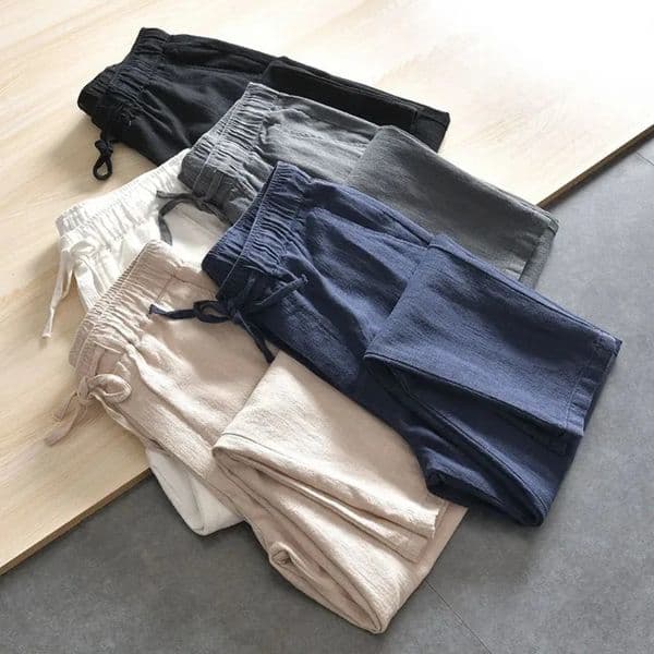 Mens Casual Pants Baggy Streetwear Men Joggers Cotton Linen Sports Trousers Long Straight for 260508
