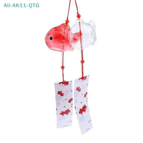 Hot! Wind Chime Chimes Japanese Glass Style Goldfish Garden Hanging Outdoor Decor Pendant Furin Decorative Fish Ornament 26H0508