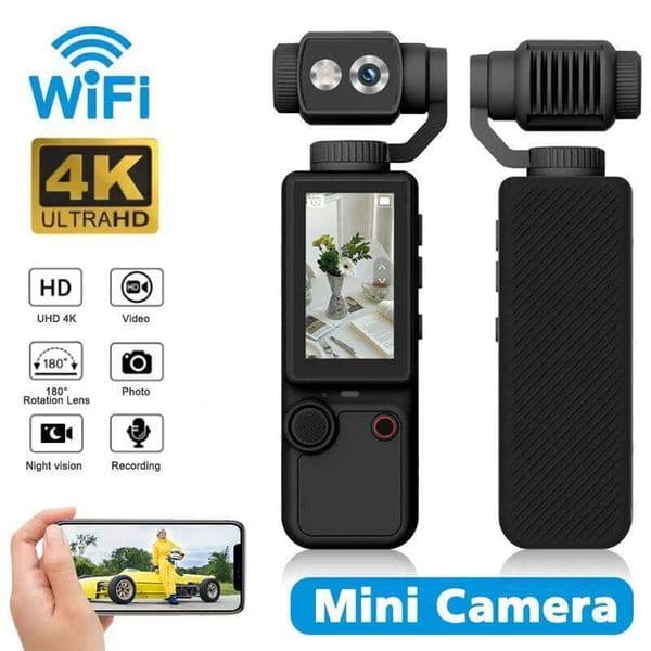 4K Handheld Action 2.0" Touchscreen,4K Pocket Camera Video Recording Camera, Rechargeable 2000mAh Battery Holiday Gifts 26H0505