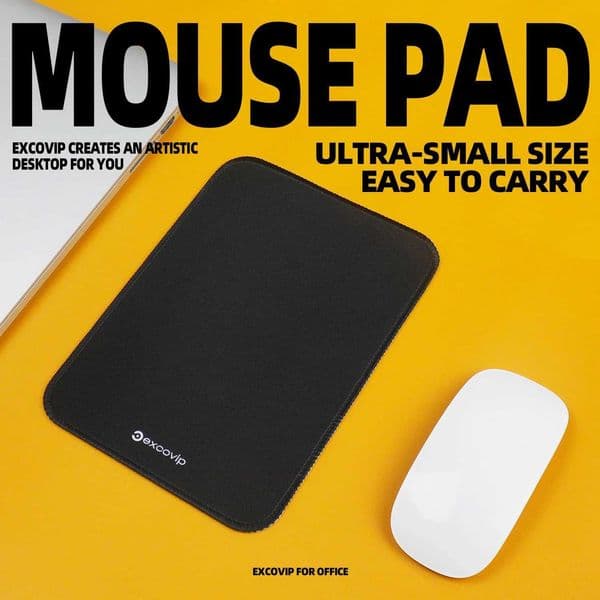 EXCO Mini Mouse Pad Office Mousepad Small with Stitched Edge Non-Slip Rubber Base for Home Laptop Computer Desk GamingT260508