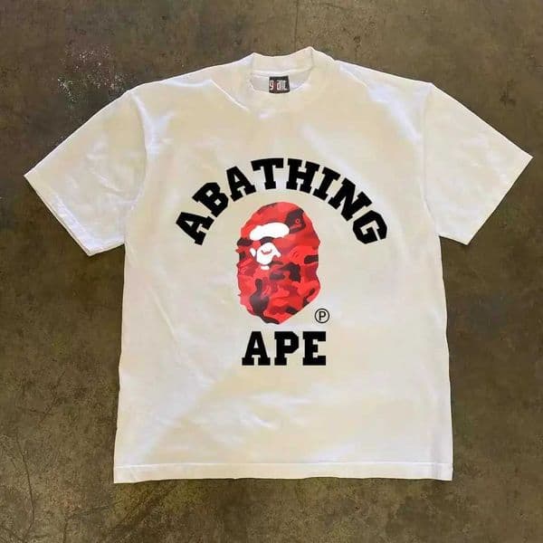 High Street Retro and Interesting Printed Loose and Comfortable Pure Cotton Short-sved T-shirt for Both Men and Women Q260508