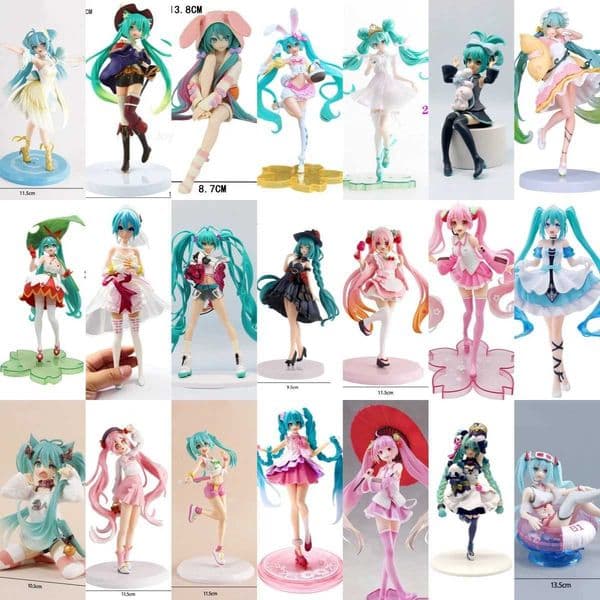 Anime Figure Cherry Blossoms Dress Action Figures Kawaii Swimsuit Vocaloid PVC Collectible Model Toys Girl Gift S260508