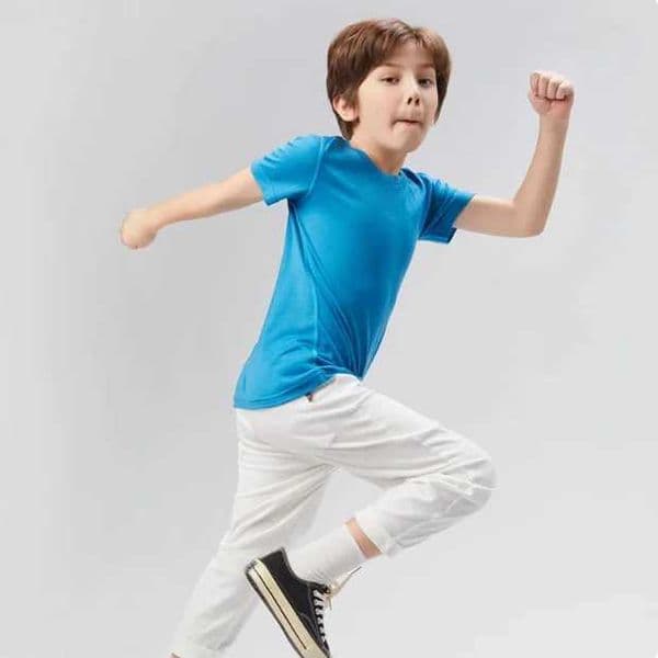 165micro Merino Wool Kids Sports T Shirt Childrens Short Sleeve Boys Girls Quick Drying T-shirt Thin Outdoor Moisture Wicking L260508