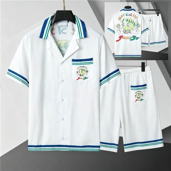 Men's 2 Pieces Letter Print T-Shirt And Shorts Set Casual Streetwear Summer Beach Matching Outfits