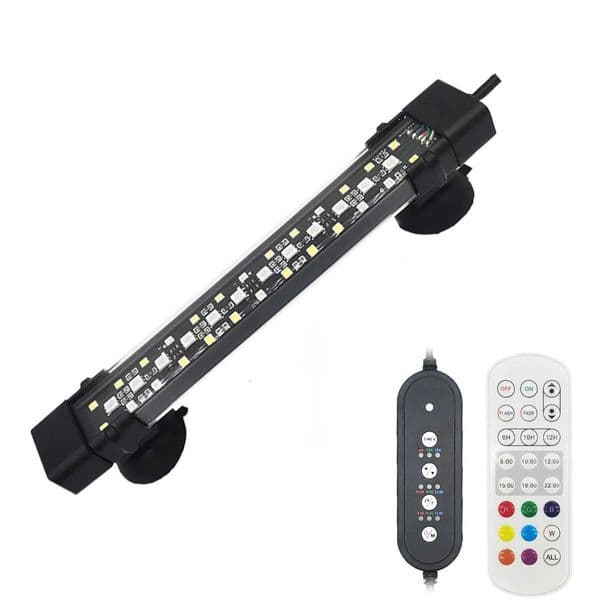 Aquarium LED Lights 24/7 Diving Mode Full-Spectrum Hidden Fish Tank Lights with 3 Rows of Beads and 7 Colors of Underwater Light H260508
