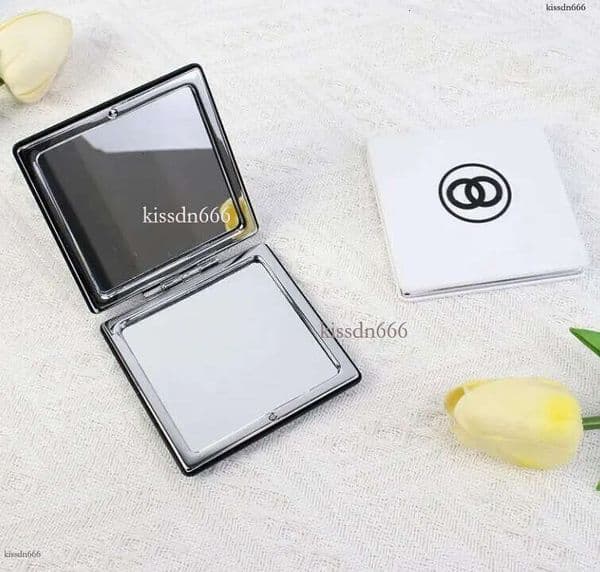 High quality designer folding makeup mirror black and white 2026 classic mirror luxury women's travel portable double-sided small mirror VIP gift