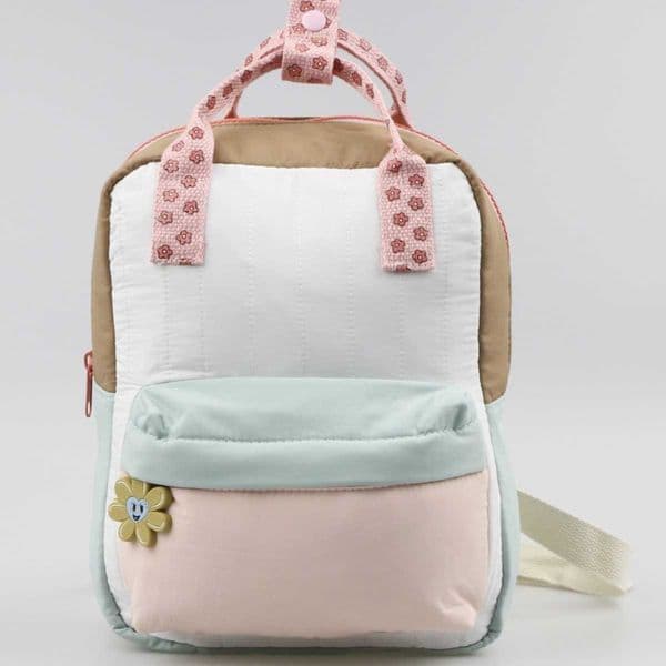 New lightweight childrens backpack for shopping cute and playful sunflower hanging accessories color blocked small backpackL260508