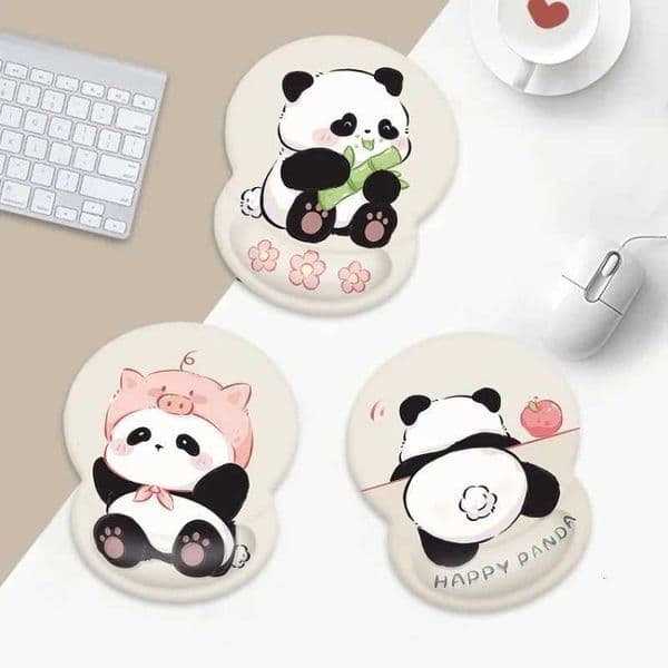 Cute Ladies Wrist Mouse Pad Nonslip Hand Rest Office Wrist Pad Rubber Panda Keyboard Pad Pillow For Office WorkersT260508