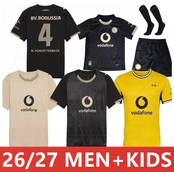 Dortmund Stadion Rote Erde 26 27 Soccer Jerseys BVBs Special HALLER 2026 SABITZER Football Shirt ADEYEMI BRANDT All Black MOUKOKO MALEN JOBE Men Borussias Trikots