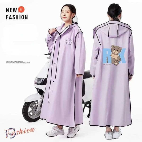 EVA Long Raincoat Waterproof Zipper Rain Gear for Men Women Reusable Poncho with Pants Portable Outdoor Travel Rain Jacket S260508