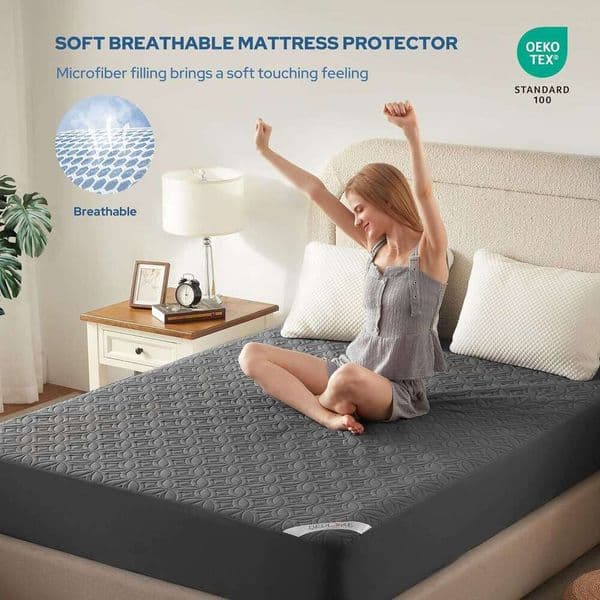 BEDLORE Waterproof Protector Queen Size Pad Noiseless With Deep Pocket 6 18 Depth Soft Breathable Dirt Proof Bed Mattress Cover Washable For Home Bedroom