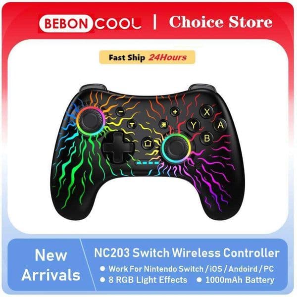 BEBONCOOL NC203 Light Hall Effect Wireless Controller For Nintendo Switch/Switch OLED/Lite/Android/IOS/ PC Steam Gamepad S260506
