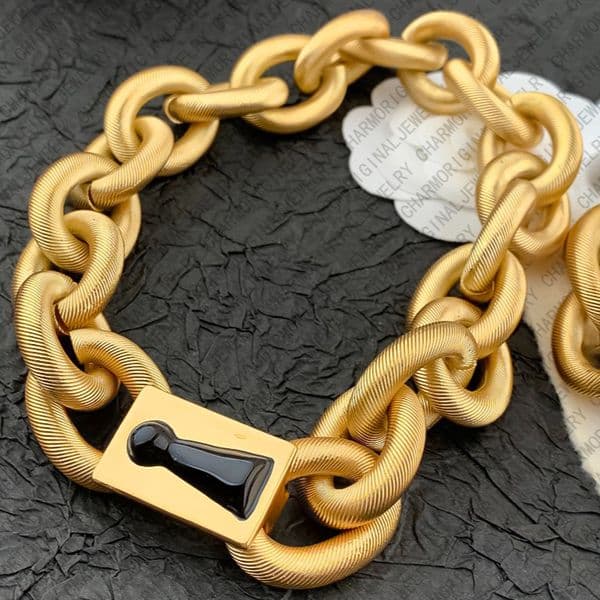 Designer Bracelet Women Heavy Lock Clasp Necklace Bracelet Elaborate Lock Closure Luxury Jewlery Designer for Women Free Shipping Buy One Get One Free