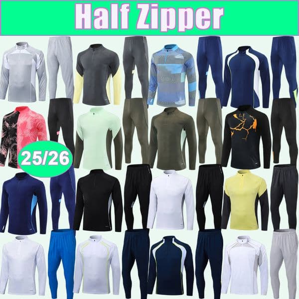 25 26 MBAPPE RODRYGO Training Wear Kids Kit Suit Soccer Jerseys BRAHIM ENDRICK RUDIGER ARDA GULER Half Full Zip Tracksuit Child Football Shirts
