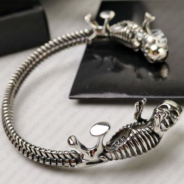 Bracelet Designer Bracelet Women Double Skull Bangle Luxury Jewlery Designer Women Stainless Steel Open Cuff Statement Gothic Trendy Gift Elegant Free Shipping