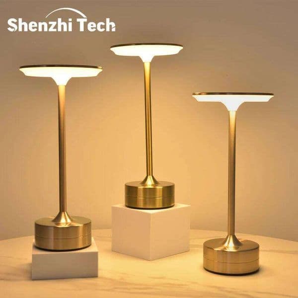 Aluminum Alloy LED Night Light Infinitely Dimmable Decorative Retro Portable Touch Desk Lamp for Gift Camping Home Decor S260507