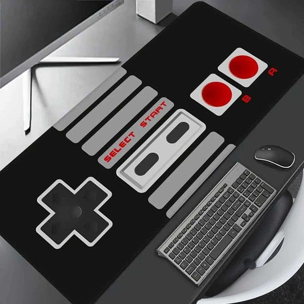 Retro Game Controller Large Mouse Pad HD Anti-Slip Rubber Base Washable XXL Desk Mat with Precision Edges for Gaming Office WorkT260508