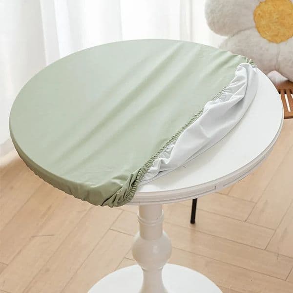 Elastic Round Tablecloth Full Cover Non-Slip Stretch Table Cover Waterproof Oil-resistant Heat-resistant Wash-Free Leather Home 260508