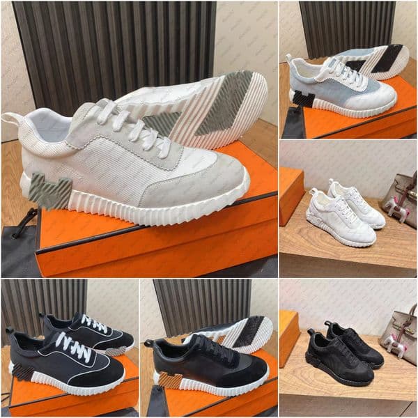 Bouncing designer Sneakers H Designer Suede Casual Shoes Trainers Mens Womens Mesh Suede Lace-Up Sneakers Breathable Retro Casual Running Shoes Size 35-38