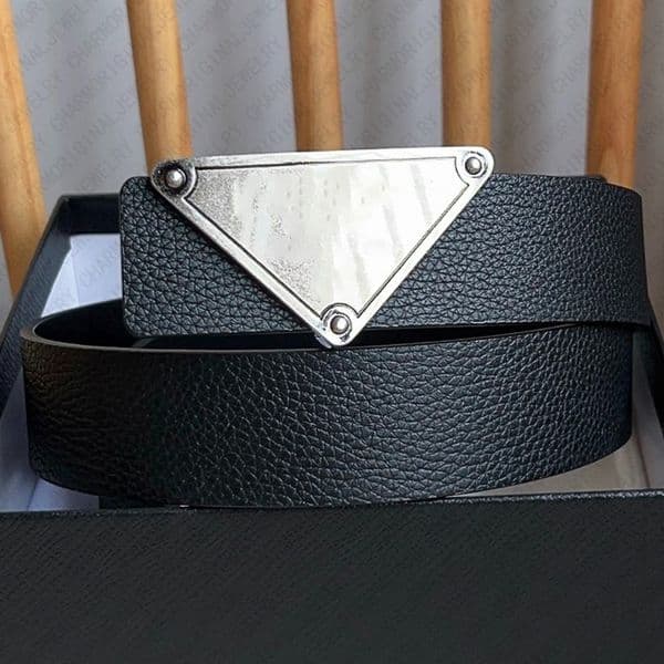 Designer Belt Designer Men Genuine Leather Designer Belts for Women Triangle Logo Fashion Accessory Premium Luxury Leather Belt Classic Buy One Get One Free