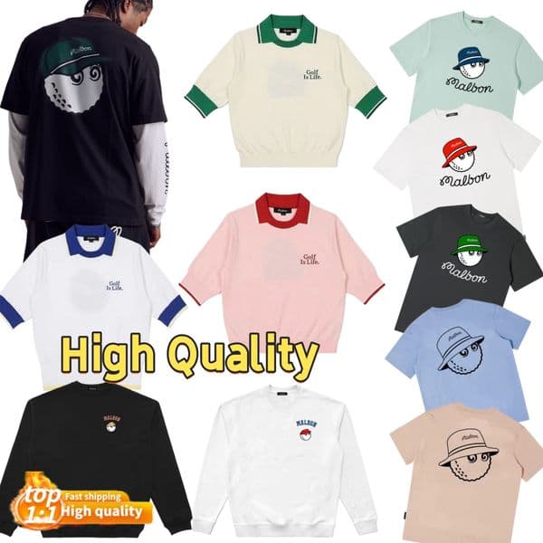 Malbons Shirt 26Ss New Style T Shirt Men Pure Cotton Pure Cotton Shirt Men Clothe High Quality Short Sleeve Top Collar T-Shirt Breathable Drying Malbone Shirts high 88