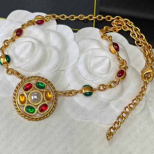 Designer Necklace Necklaces Chain Link Jewelry Jewellery with Colorful Gemstone Pendant Gift fFree Shipping Buy One Get One Free