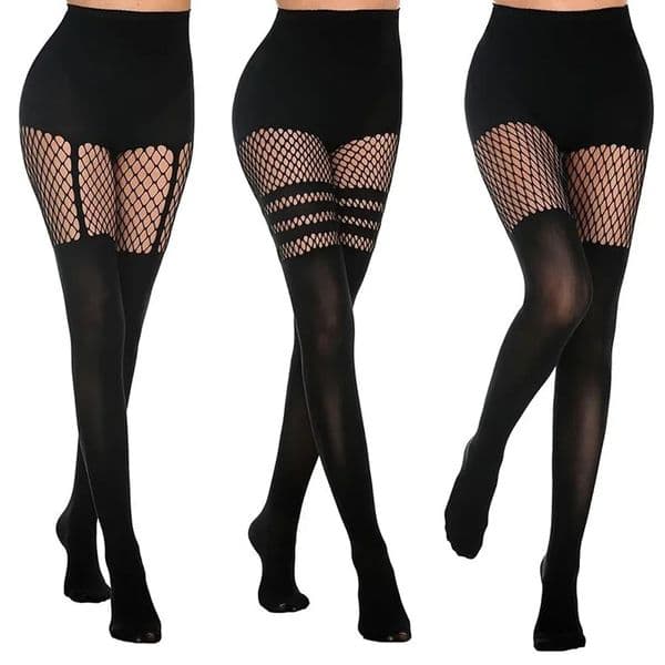 Black Hollow-Out Pantyhose Suspenders Fishnet Stockings Women Nightclub Tights Dance Sexy Fishing Net Stocking for Girls Socks 260508