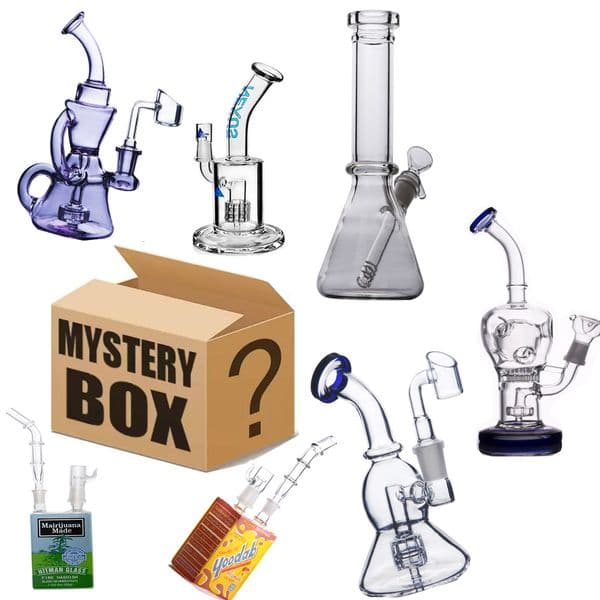 Mystery Box glass Bong Smoking Glass Water Pipe Bubbler hookahs Shisha Recycler Water Bongs Hookahs Random Style