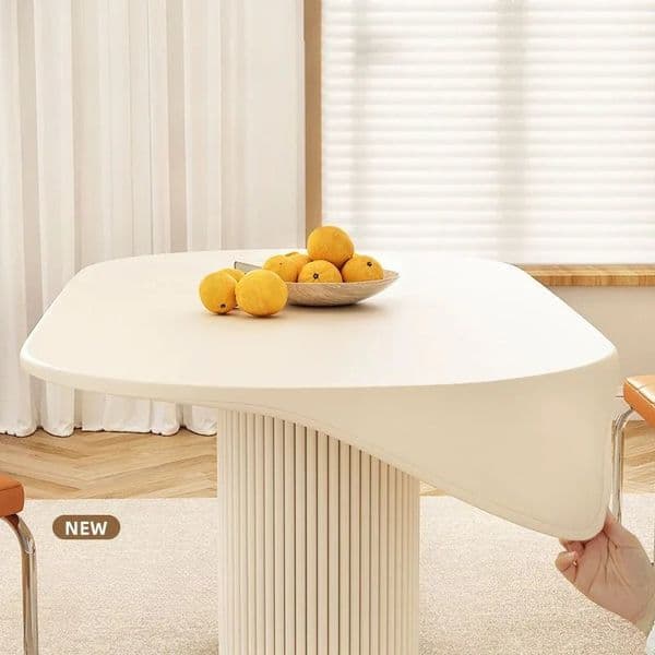Stretch Elastic Waterproof Tablecloth Milk Silk Solid Fabric Polyester Table Cover el Home Wedding Decor Banquet Desks Towel 260508