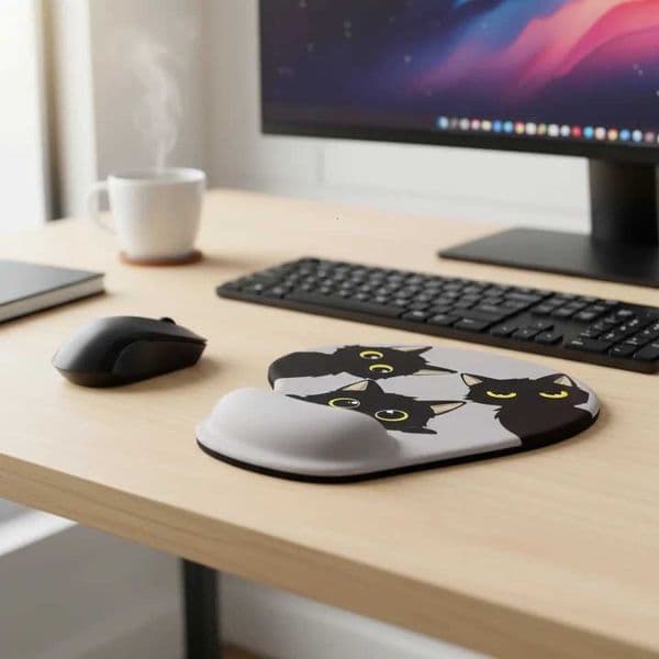 Ergonomic Animal Mouse Pad Cute Cartoon Comfortable Cat Mouse Mat Silicone Desk Mat Wrist Support Pad Home OfficeT260508