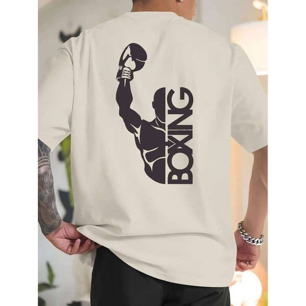 Men's Sports Fitness T Shirt Cotton Tee Casual Oversized Summer Spring Loose Top Streetwear BOXING lovers Gifts Novelty 26L0508