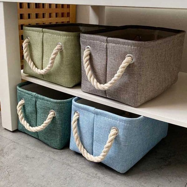 Versatile Double-layered Linen Laundry Basket Sundries Sorting Basket Folding Linen Organizer Box Underwear Socks Baby ToysJ260508