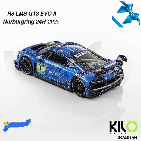 KILOworks 164 MARO ENGEL 130 Sliver/R8 LMS EVO II limited1499/Nurburgring1 Limtied1999pcs Alloy Vehicle Collectible Car ModelL260508TPQW