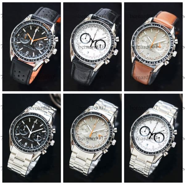 AAAAA MEN OMEGity Stainless steel Sapphire glass Six needles Watch Mens Watches All Dial Work Quartz Watchs Brand Clock Men speed master seamaster wristwatches 300M