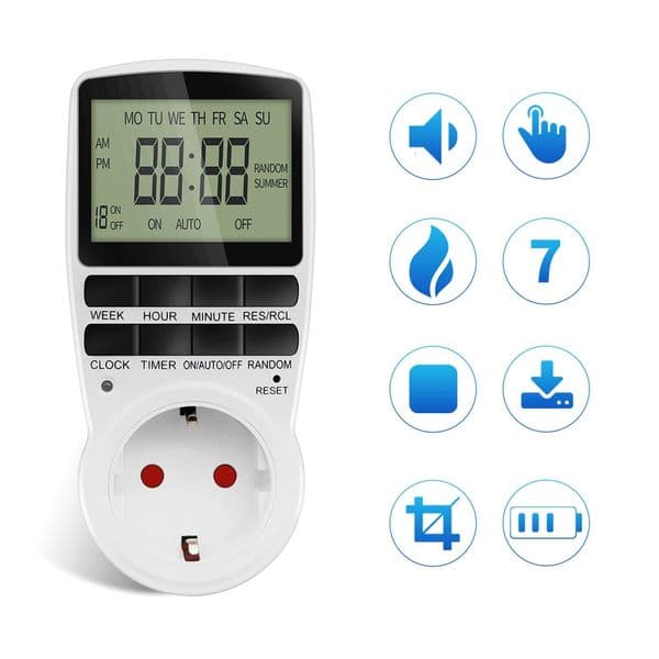 Digital Timer Switch Electronic 1224 Hour 7 Day Programmable Timing Socket Kitchen Appliance Time Control EU US FR Plug Outlet 260508