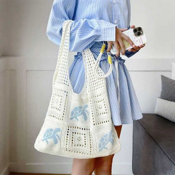 Designer Knitted High-capacity Tote Bags Womens Summer Beach Bag Casual Hollow Woven Underarm Shoulder Bag H260508