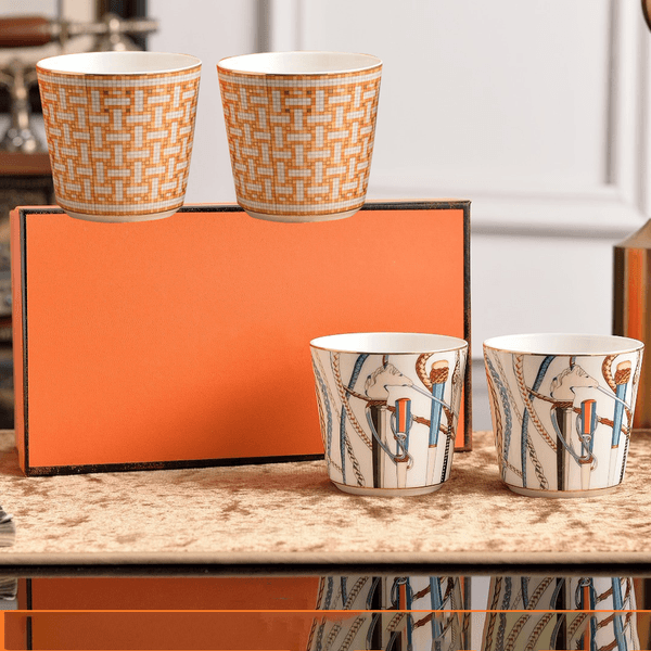 Ceramic Mugs Coffee Tea Milk Water Cups & Saucers Kitchen Dining Utensils Blue Presents Box Packaging Wedding Birthday Gifts