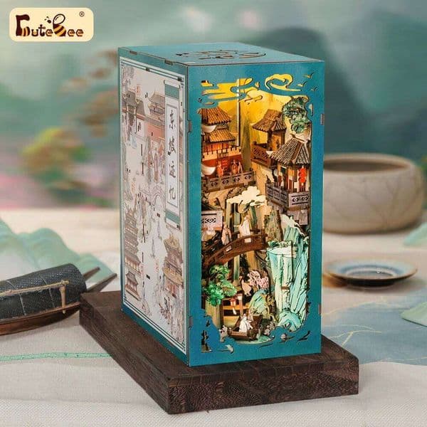 CUTEBEE Antiquity Book Nook Chinese Style Doll House Kit with Touch Light Dust Cover 3D Toy Gift Ideas Su Dongpo's Life 26Y0508