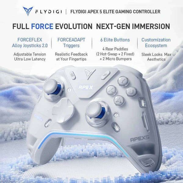 Flydigi Apex 5 Wireless Controller with Hall Effect Joysticks and Adaptive Triggers for PC Nintendo Switch Android iOS MFi S260506