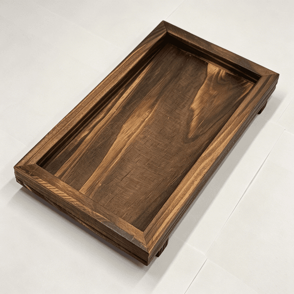 Classic Solid Wood Tray for Teacups & Beverages Durable Vintage Style,