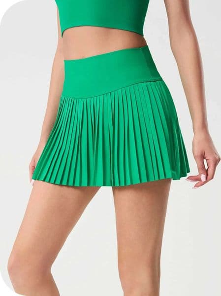 2026 Gym Clothe Set Women Sports Skirts High Waist Tights Yoga Tennis Shorts Dress With Pockets