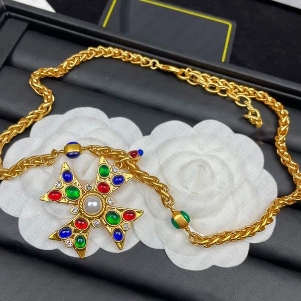 Designer Necklace Necklaces Chain Link Jewelry Jewellery with Colorful Gemstone Pendant Luxury Gift Exclusive Premium Design Free Shipping Buy One Get One Free